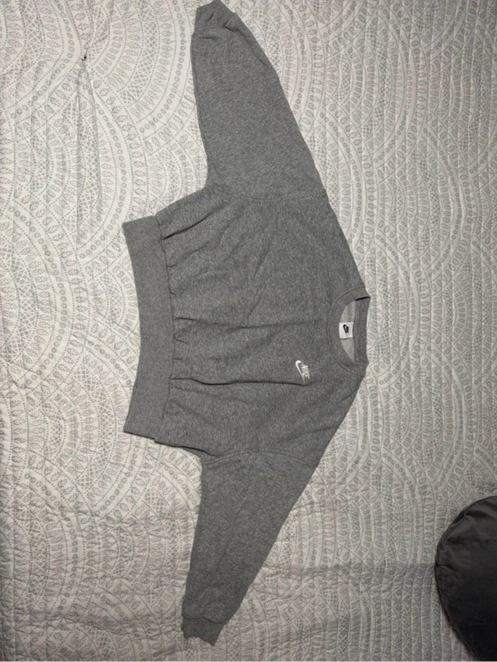 Nike Gray Pullover Sweatshirt Cropped